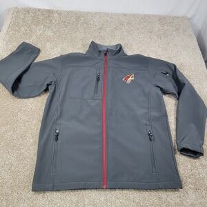 Arizona Coyotes NHL Softshell Jacket Men's Large Gray Embroidered Logo Full Zip